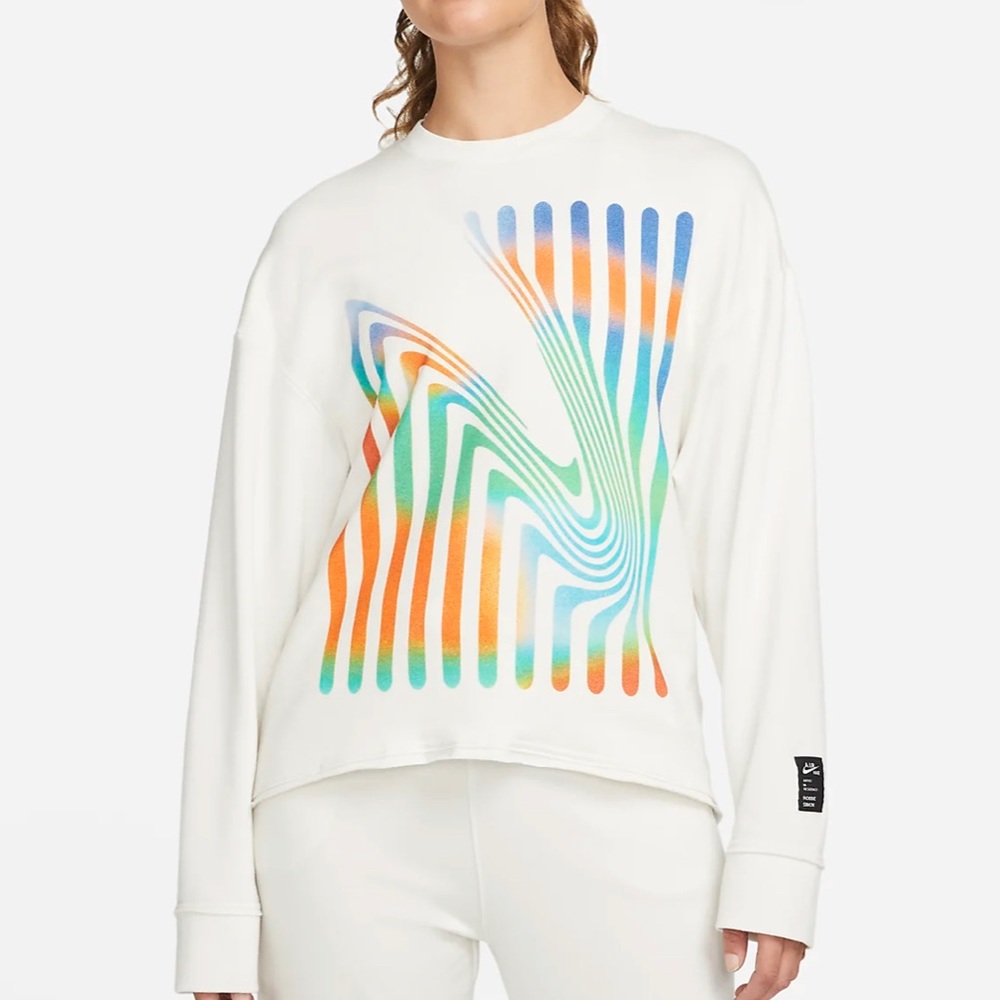 Nike Yoga Luxe A.I.R. Fleece Crew Sweatshirt Loose Fit Athleisure Top Soft NEW